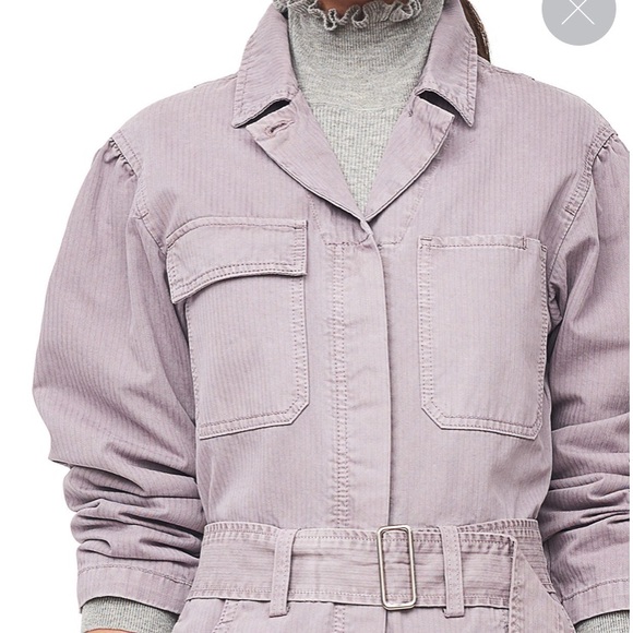 REBECCA TAYLOR Herringbone Twill Jumpsuit Sz M - Picture 4 of 5